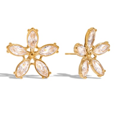 1 Paar romantische Serie süße Blume Edelstahl Gold Farbe Damen Ohrstecker h5 
