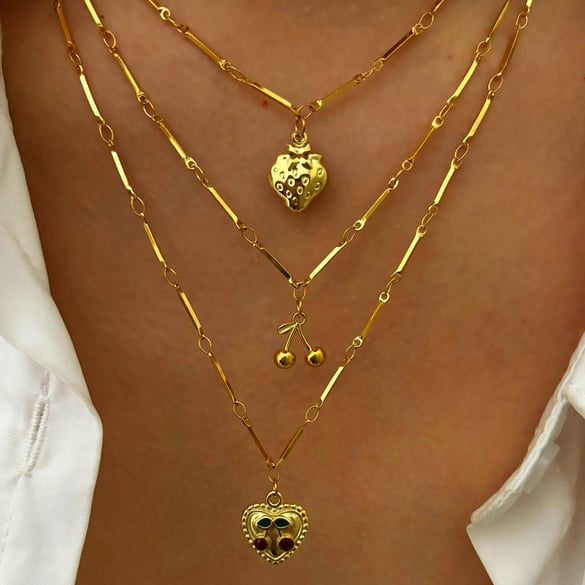 1 Piece Fruit Stainless Steel Gold Color Pendant Necklace