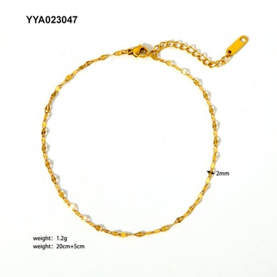 1 Piece Stainless Steel Gold Color Anklets h5 