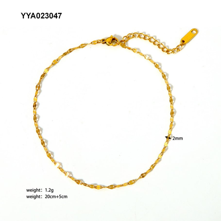 1 Piece Stainless Steel Gold Color Anklets 