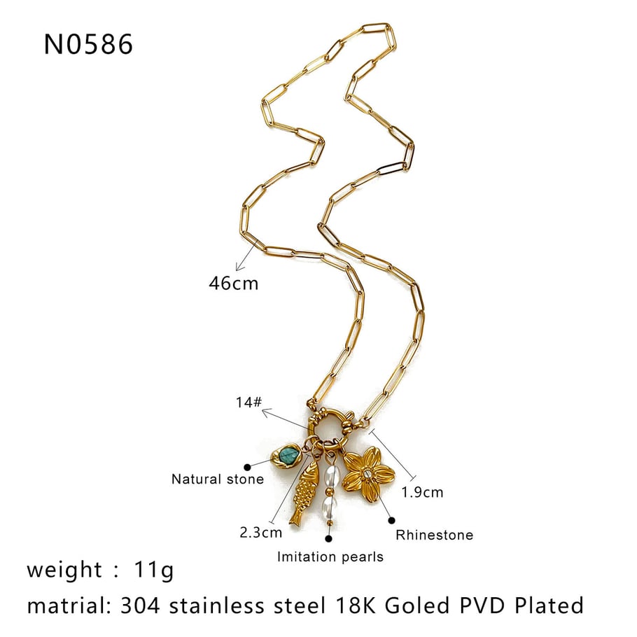 1 Piece Stainless Steel Gold Color Pendant Necklace Picture2