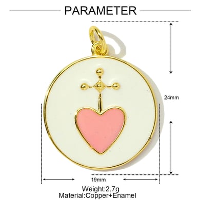 1 pieza de lujosa serie DIY Corazón de acero inoxidable color dorado Colgantes para mujer h5 Imagen2