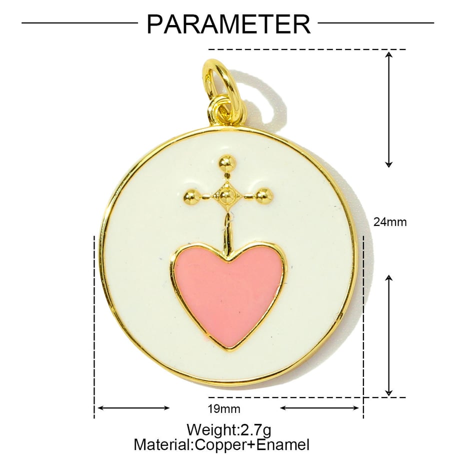 1 pieza de lujosa serie DIY Corazón de acero inoxidable color dorado Colgantes para mujer Imagen2