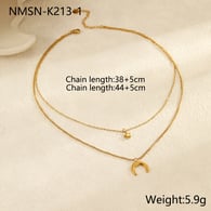 NMSN-K213-1 Altın Çift Katmanlı Kolye 