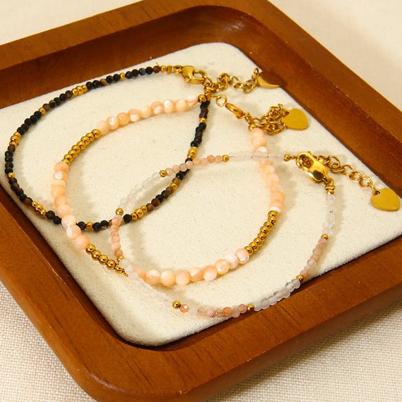 Klassische Serie Natursteine Damen Perlenarmbänder 2
