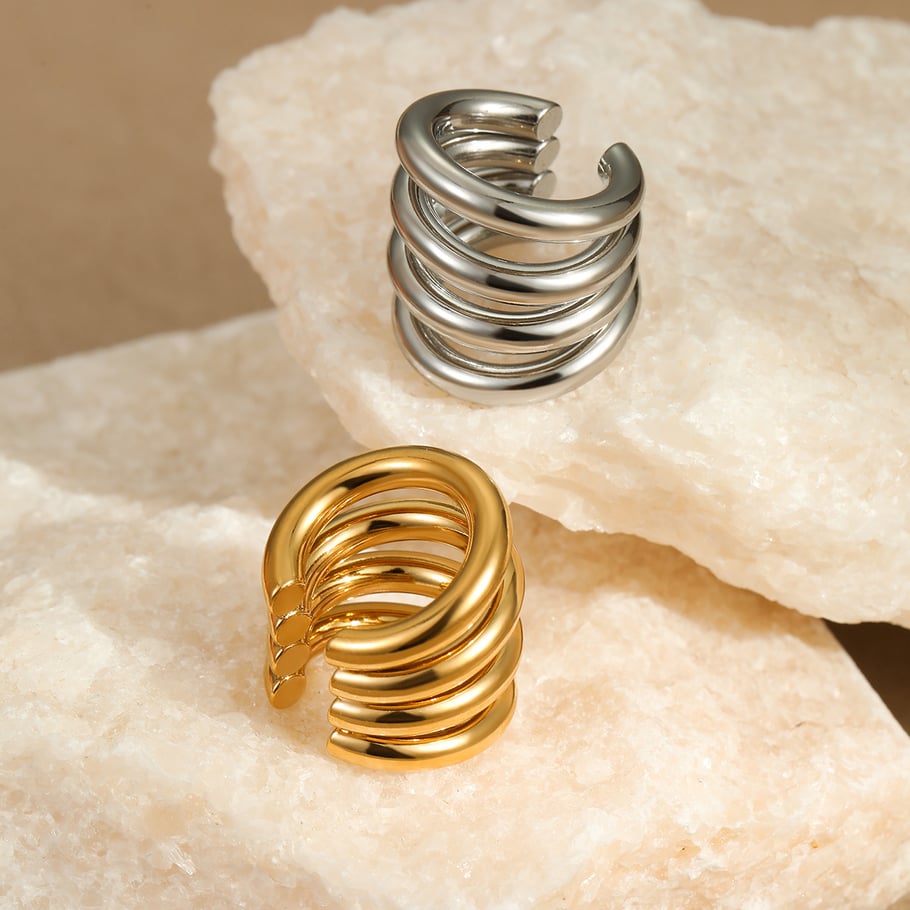 Simple Series Daily Geometric Stainless Steel Women's Ear Cuffs h5Picture2