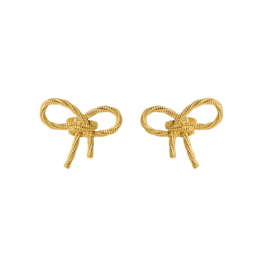 Romantische serie elegante strikknoop oorbellen van roestvrij staal voor dames Afbeelding5