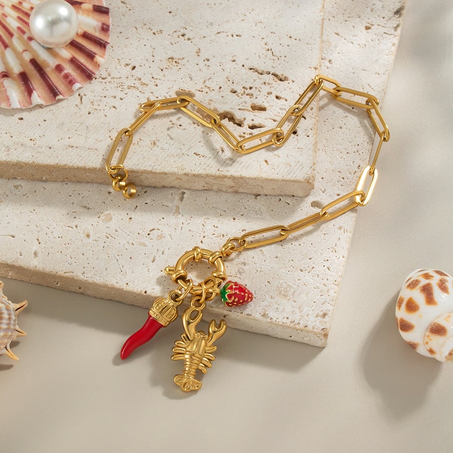 1 Piece Lobster Stainless Steel Charm Bracelet Picture4
