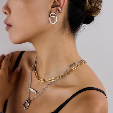 1 Piece High-end Oval Stainless Steel Gold Color Women's Pendant Necklaces h5 Picture3