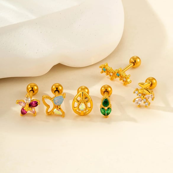 1 Piece Droplet Copper Zircon Women's Piercing Earrings 2