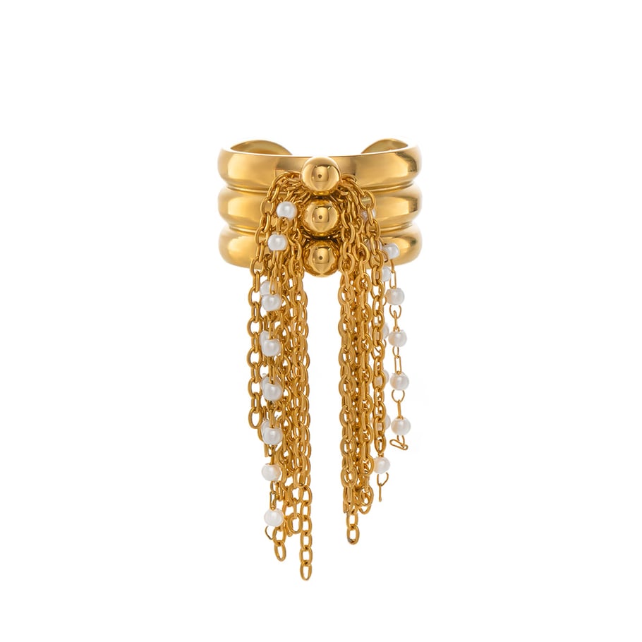 1 anello di lusso in acciaio inossidabile color oro Immagine5