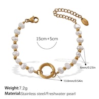 Bracciale di perle d&#39;acqua dolce SL175WEG Immagine6