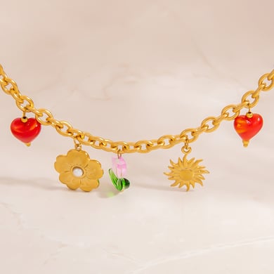 Stainless Steel Gold Color Pendant Necklace h5 Picture3