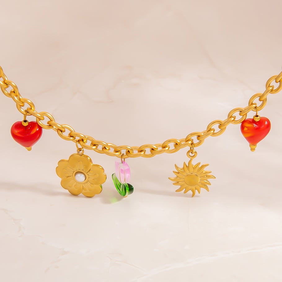 Stainless Steel Gold Color Pendant Necklace Picture3