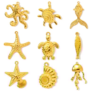 1 Stück Simple Series DIY Conch Edelstahl Goldfarben Damenanhänger h5 Bild5