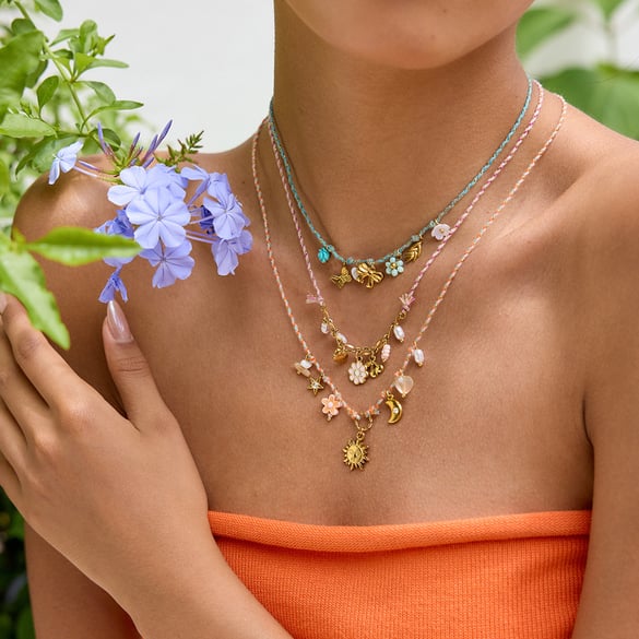 1 Piece Vacation Flower String Pendant Necklaces 2