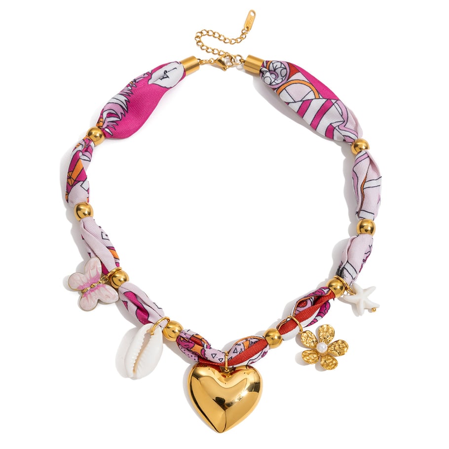 1 Piece Tropical Style Stainless Steel Gold Color Women's Pendant Necklaces 