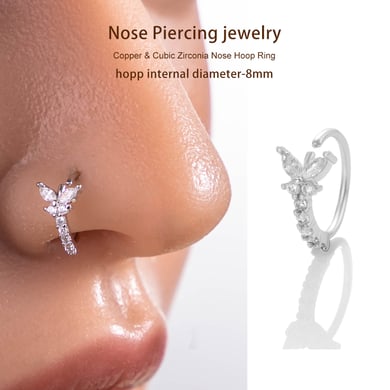 1 pezzo di perno nasale in zircone color rame e oro h5 Immagine5