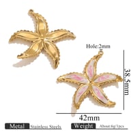 Zeester gradiënt 42x45mm - roze en wit Afbeelding11