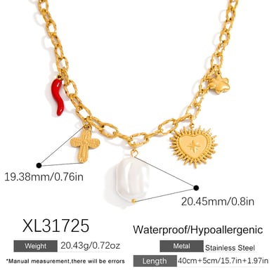 Collane con ciondolo a forma di tartaruga boema in acciaio inossidabile color oro, da donna h5 Immagine2