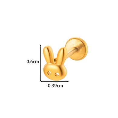 Boucles d&#39;oreilles piercing en acier inoxydable doré pour femme, 1 pièce, motif cœur h5 Image2
