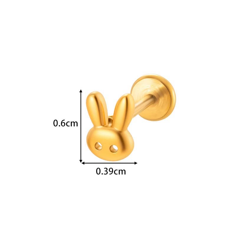Boucles d&#39;oreilles piercing en acier inoxydable doré pour femme, 1 pièce, motif cœur Image2