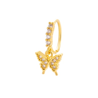 1 pezzo di perno nasale a farfalla in zircone color rame e oro h5 
