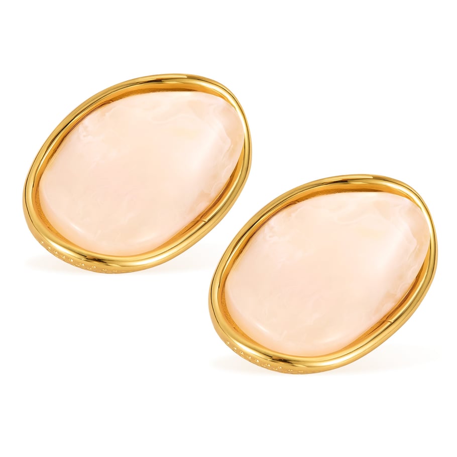 1 Paar Simple Series Tägliche geometrische Edelstahl Gold Farbe Damen Ohrring Sets 