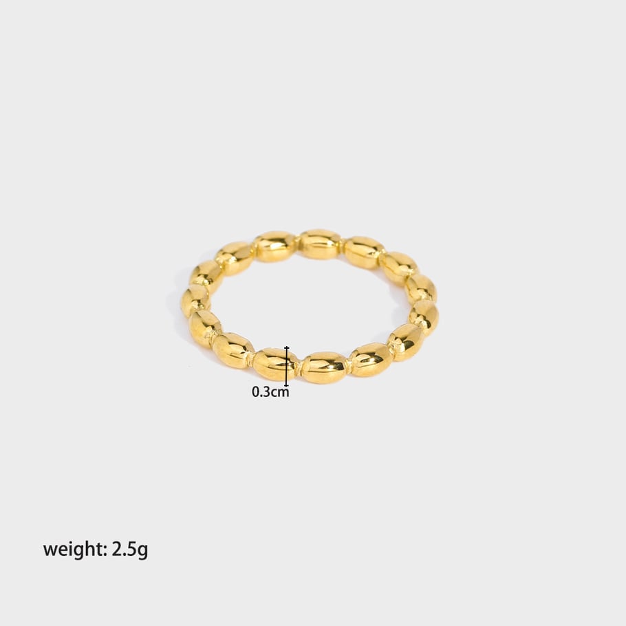 1 anello minimalista in acciaio inossidabile color oro 
