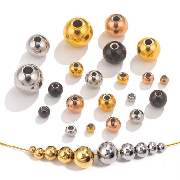 1 Piece DIY Beads Stainless Steel Jewelry Charms 2