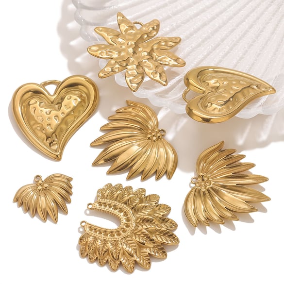 1 Piece DIY Heart Stainless Steel Women's Pendants