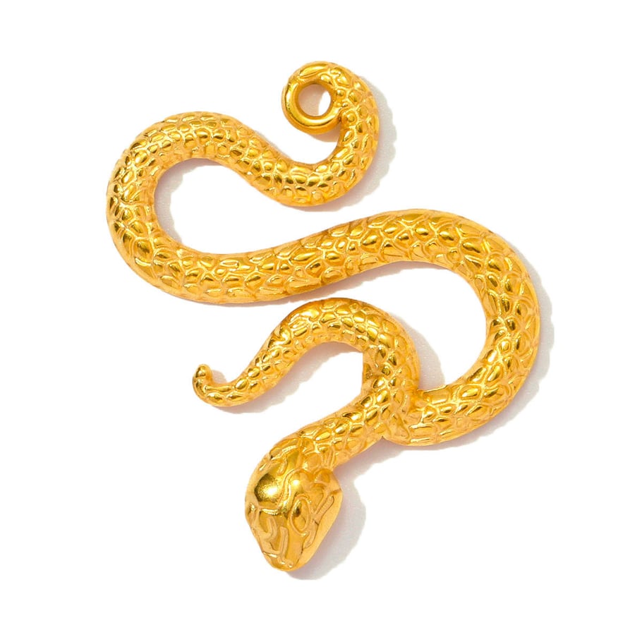 1 Piece Classic Series DIY Snake Stainless Steel Gold Color Women's Pendants 