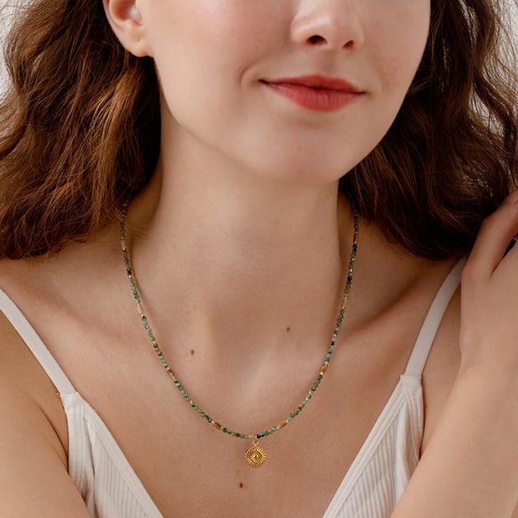 1 Piece Natural Stones Beaded Necklace