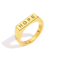 Bague longue lettre anglaise - Or/numéro 6 