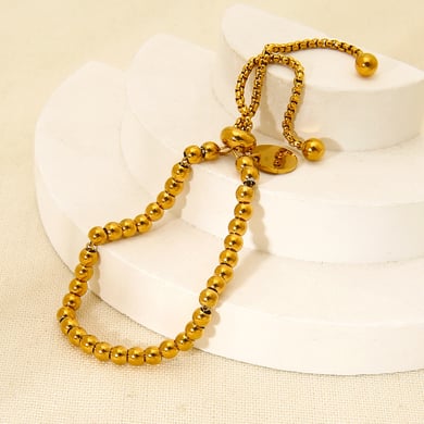 Simple Series Dagelijkse Geometrische Roestvrijstalen Goudkleurige Damesarmbanden h5 Afbeelding4