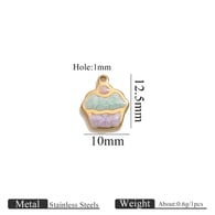 Kleiner, doppelseitiger goldener Anhänger mit tropfendem Öl - kuchengrün + lila Bild77