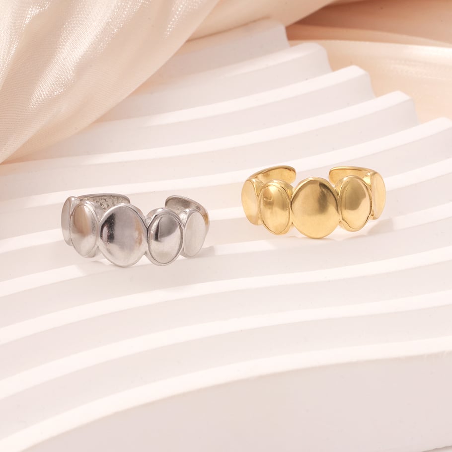 1 Piece Simple Series Simple Geometric Stainless Steel Gold Color Minimalist Rings Picture5