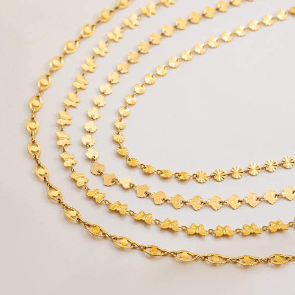 1 Piece Classic Shell Stainless Steel Gold Color Women's Chain Necklaces 2