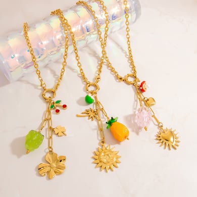 Collier pour femme avec pendentif en forme de petit champignon mignon h5 Image3