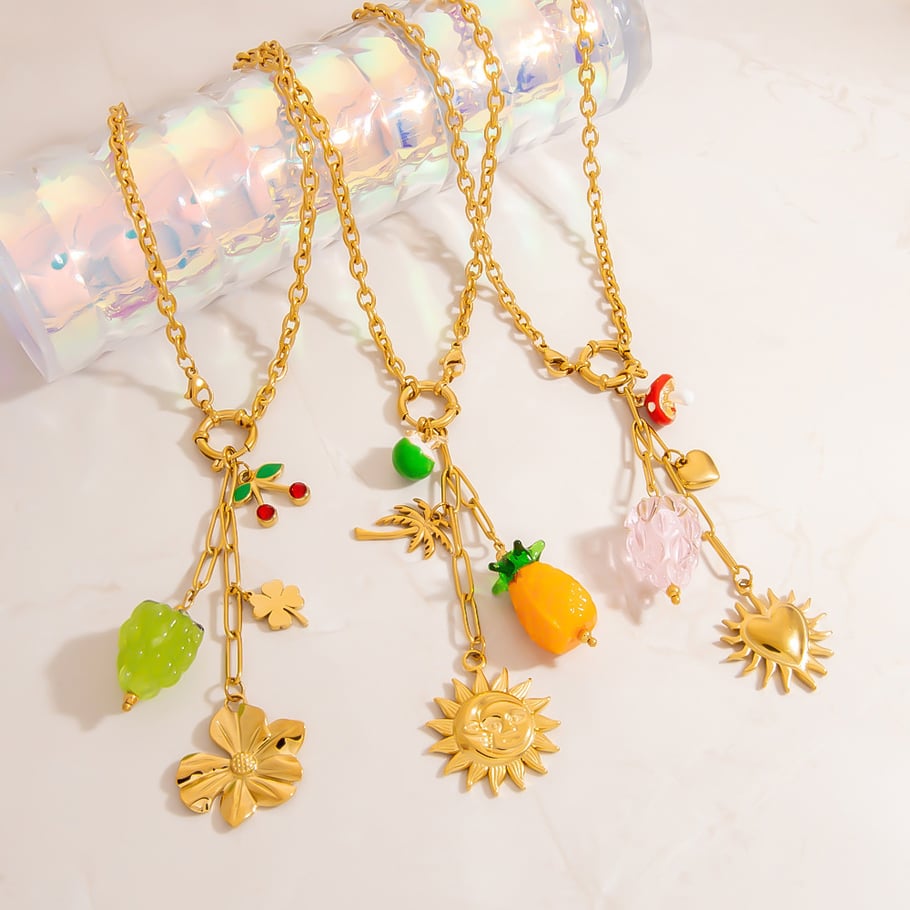Collier pour femme avec pendentif en forme de petit champignon mignon Image3