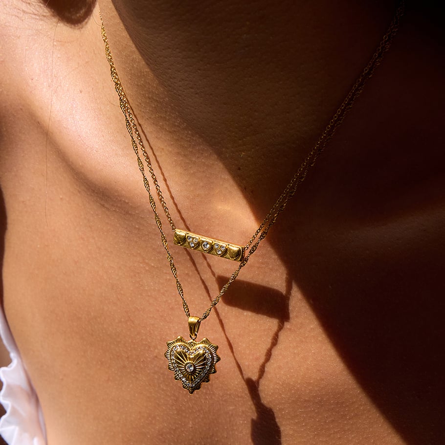 1 Piece Elegant Heart Stainless Steel Gold Color Women's Pendant Necklaces Picture4