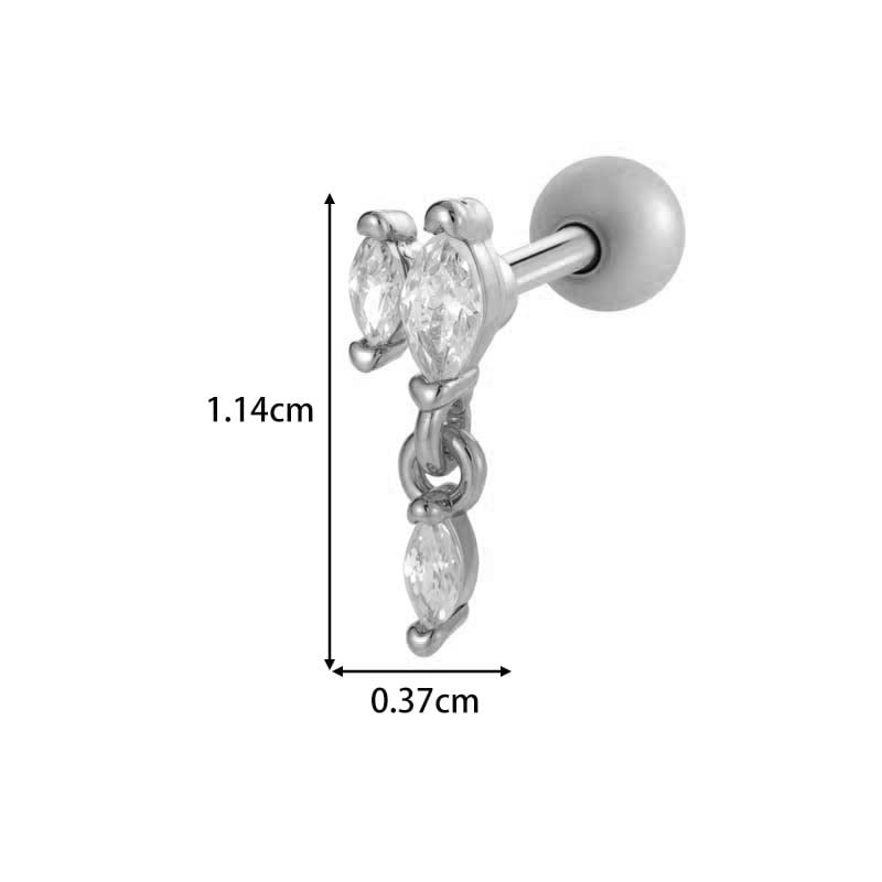 Boucles d&#39;oreilles pendantes pour femme, 1 pièce, motif géométrique brillant, couleur cuivre or et zircone Image2