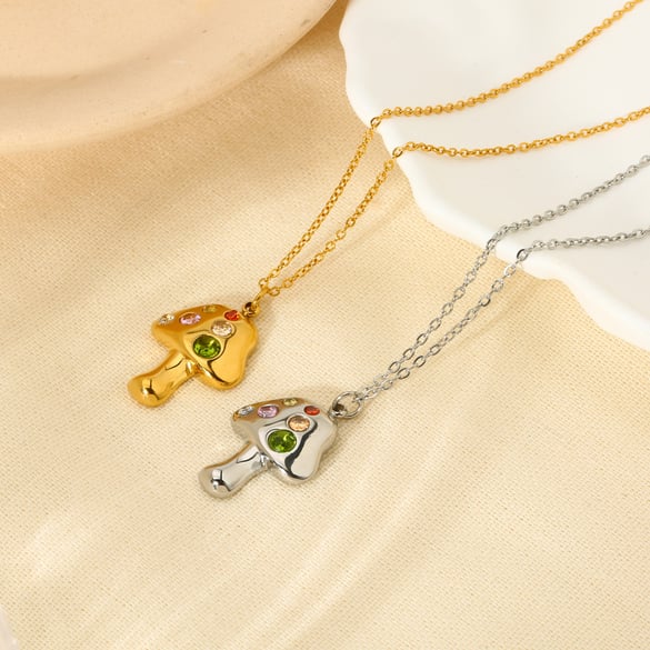 1 Pair Luxurious Series Retro Plant Stainless Steel Women's Pendant Necklaces