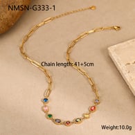 NMSN-G333-1 Goldfarbene Diamantkette 