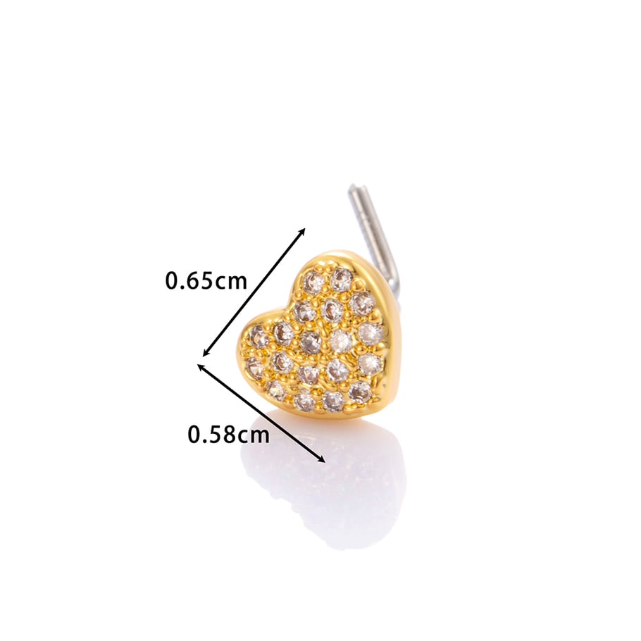1 pièce de piercing de nez en zircon couleur cuivre doré Image2