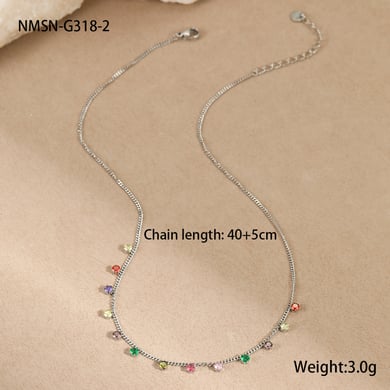 Luxurious Series Daily Geometric Stainless Steel   Gold Color  Women's Chain Necklaces h5 