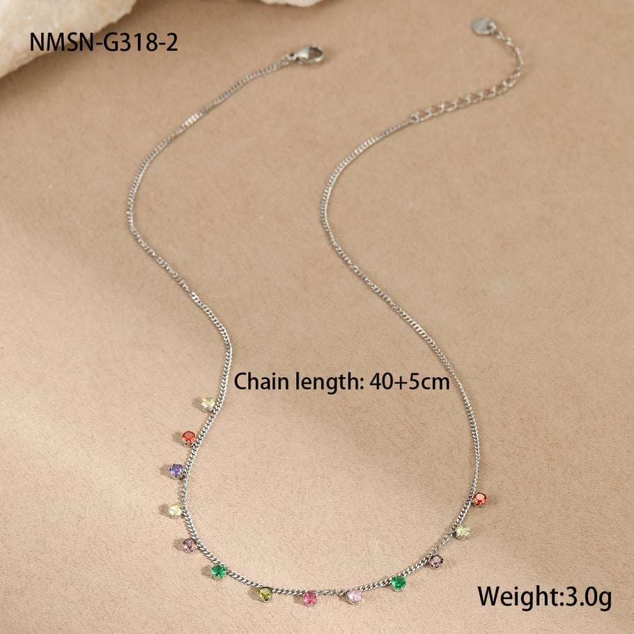 Luxurious Series Daily Geometric Stainless Steel   Gold Color  Women's Chain Necklaces 