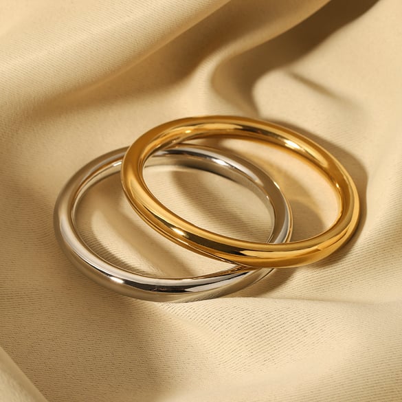 1 Piece Stainless Steel Gold Color Bangle