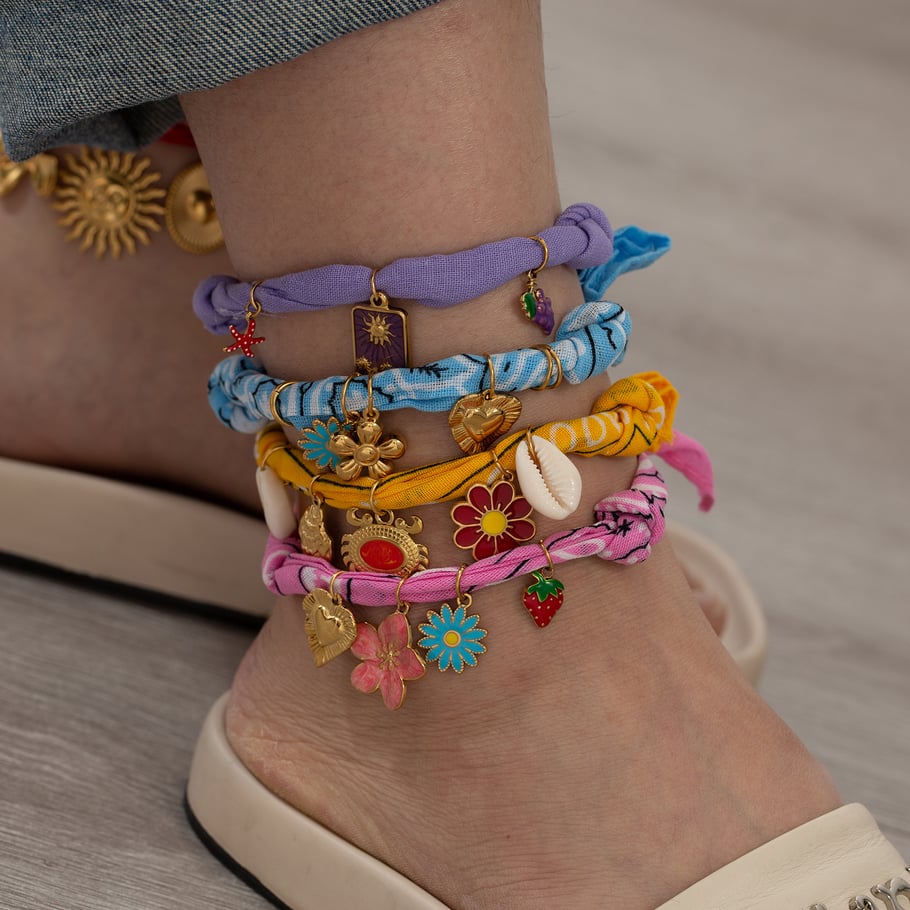 1 Piece Romantic Series Flower Stainless Steel Gold Color Anklets Picture2