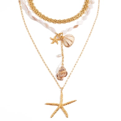 1 Piece Designable Series Vacation Shell Stainless Steel Gold Color Women's Pendant Necklaces h5 Picture10